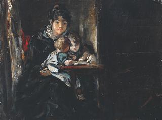 玛丽亚·康斯特布尔和她的两个孩子