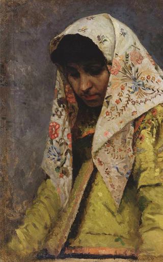 Young Woman Wearing a Headscarf