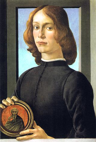 Portrait of a Young Man Holding a Medallion