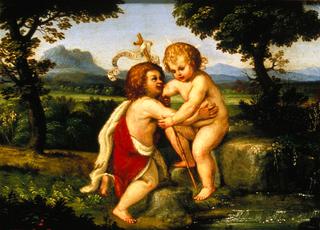 Christ Child and the Young Saint John the Baptist in a Landscape