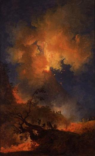 晚上爆发的维苏威火山