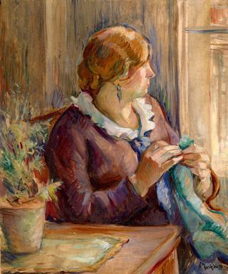 Woman at her Embroidery