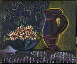 Vase of Flowers and Pitcher