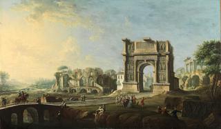 Visit of Queen Maria Amalia of Saxony at the Arch of Trajan in Benevento