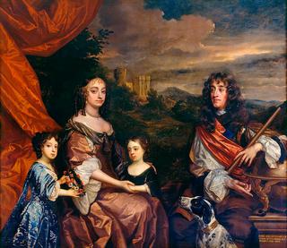 James II when Duke of York with Anne Hyde, Princess Mary, later Mary II and Princess Anne