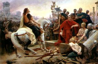 维辛格托里克斯把手臂放在凯撒大帝脚下