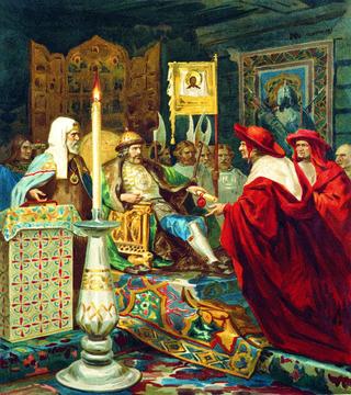 Alexander Nevsky Receives the Papal Legates