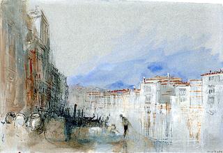 Looking down the Grand Canal towards the Palazzo Pisano-Moretta....