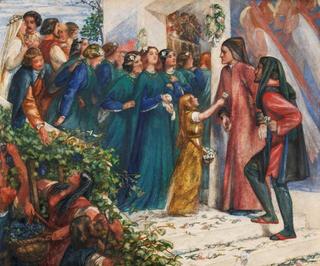 Beatrice meeting Dante at a marriage feast, denies him her salutation