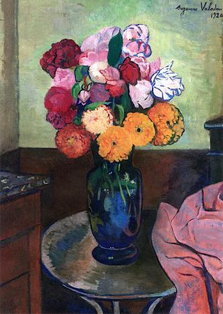 Vase of Flowers on a Round Table