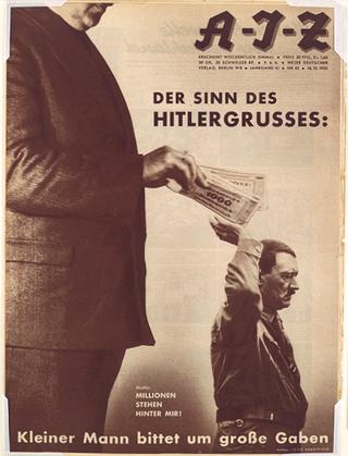 Der Sinn Des Hitlergrusses: Kleiner Mann bittet um grosse Gaben. Motto: Millonen Stehen Hinter Mir!