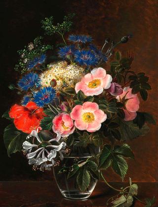 Still life with wild roses