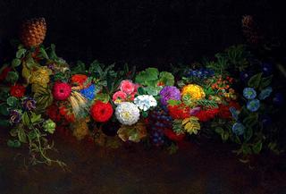 A magnificent garland of fruit and flowers