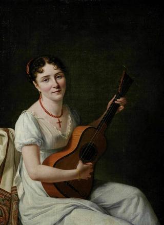 Portrait of a lady with guitar