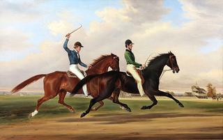 The Race between Mac and Zachary Taylor at Huntington Park Course, Philadelphia, July 18, 1849
