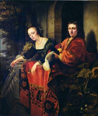 Portrait of a Couple at a Balustrade