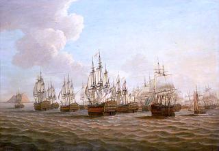 Rodney's Fleet Taking in Prizes after the Moonlight Battle, 16 January 1780
