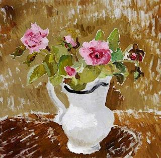 Roses in a White Jug