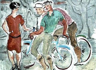 法国自行车手和一个女孩