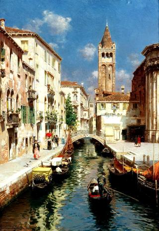 Gondolas on a Venetian Backwater