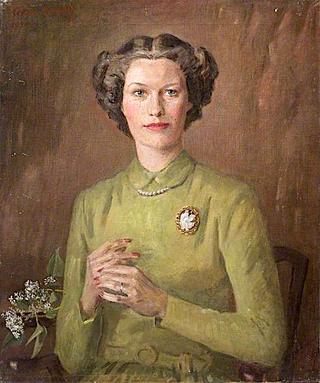 一位身穿绿色连衣裙的女士的肖像