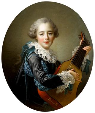 Madame Du Barry playing the guitar