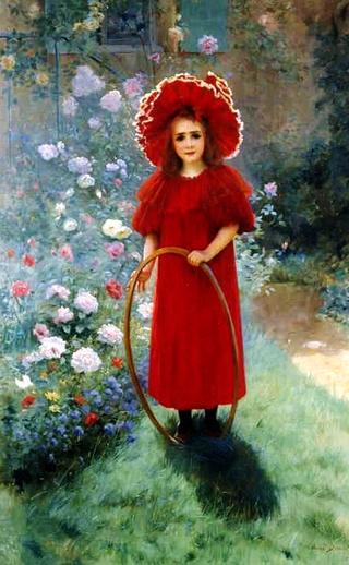 Little girl in red