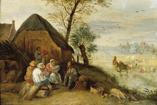 Peasants resting during the harvest