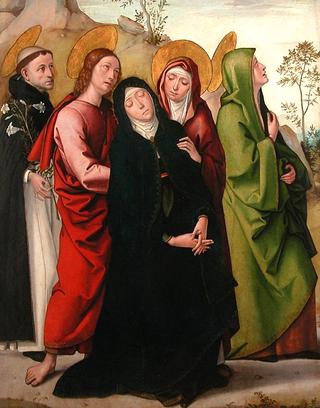 圣母，传福音的圣约翰，两个女圣徒和圣多明尼克德古兹曼