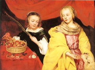 Two Girls as Saint Agnes and Saint Dorothy