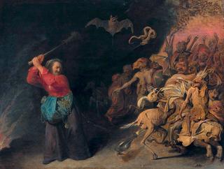 Old Woman Attacking Devils