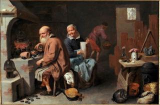 The Alchemist and His Wife in the Workshop