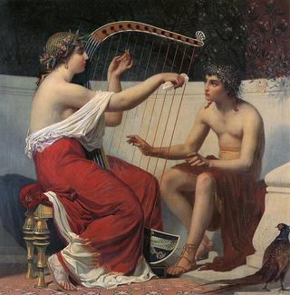 Calliope teaches Music to the young Orpheus