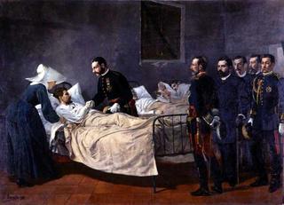 阿方索十二世参观阿兰朱兹医院