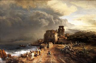 Shaded Seaside Landscape with Figures