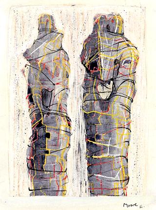 Two Wrapped Standing Figures