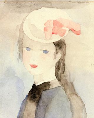 Girl with White Hat and Rose