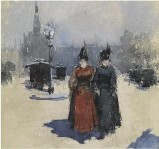 Two Elegant Ladies in the Streets of the Hague