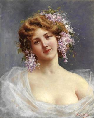 Girl with Lilacs