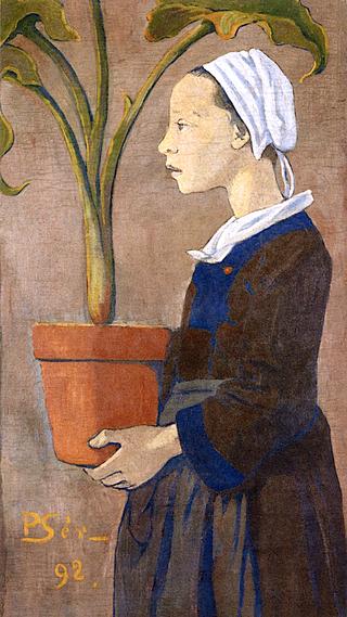 Breton Girl with Pot of Arum