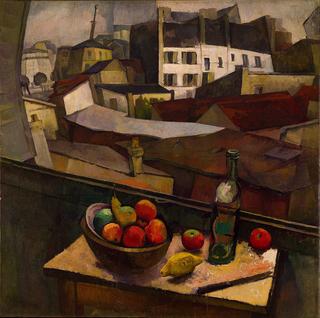 Knife and Fruit in Front of the Window