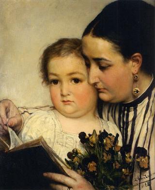 Portrait of Mme Bonnefoy and her son