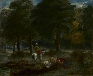 Greek Cavalry Men Resting in Forest