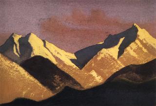 日落时的喜马拉雅山