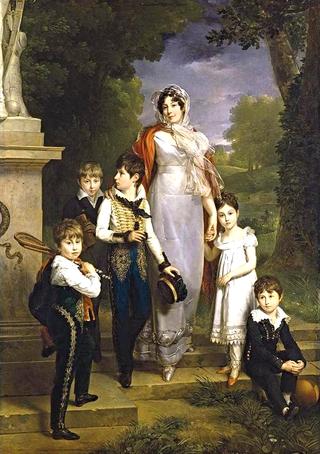 Portrait of Maréchale Lannes, Duchesse de Montebello with Her Children
