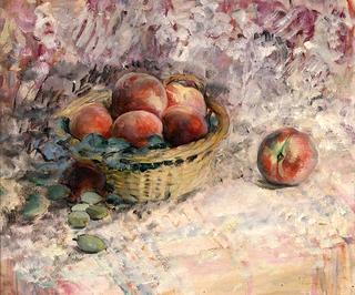 Still Life with Basket of Peaches