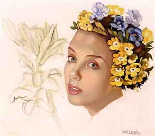 Young Woman with a Crown of Flowers