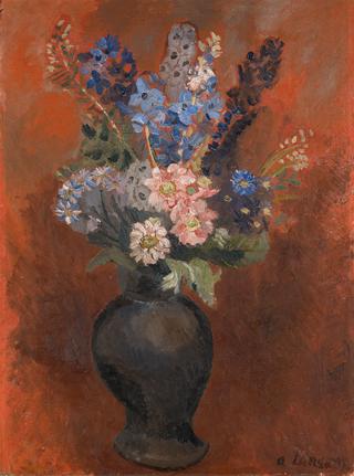 Bouquet of Flowers on a Red Background