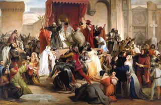教皇乌尔班二世宣扬第一次十字军东征