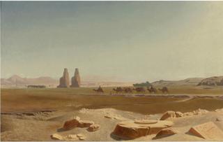 Caravan Passing the Colossi of Memnon, Thebes